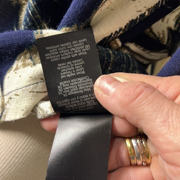 JUST Female Floral Blossom Print Long Sleeve Mochneck Blouse Size M - Picture 9 of 10